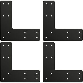 4 Pcs Post to Beam Connector，10*10 Inch Timber Brackets for 6x6 with Superior Load Capacity，Black High-Quality Steel Material, Easy Installation