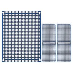 PATIKIL 9 x 7 cm Double Sided PCB Board, 5 Pcs 1.6 mm Thickness Prototype Kit, PCB Circuit Board FR-4 Perfboard for DIY Soldering Electronic Experiments, Blue