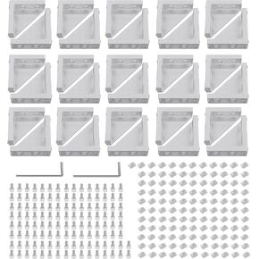 30 Set Silver 2020 Series Aluminum Extrusion Profile Connector, Includes 30pcs 2040 Corner Bracket, 122Pcs T-Nuts, 122Pcs Screws and 2Pcs Wrench for 20 x 20mm Series Aluminum Extrusion Profile