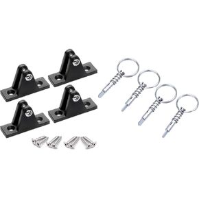 MIZUGIWA Boat Bimini Top Hardware,Nylon Bimini Top Deck Hinge with Pin and Ring Screws,316 Stainless Steel Marine