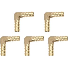 5pcs 10mm Brass Barb Elbow 90 Degree Male Thread Connector for Air Water Gas Oil