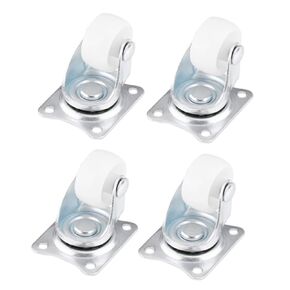 4Pcs Swivel Caster Wheels Bea, Zinc Plated Iron Furniture Wheel, Duty Rubber Plate Casters for Desks, Small Trolleys