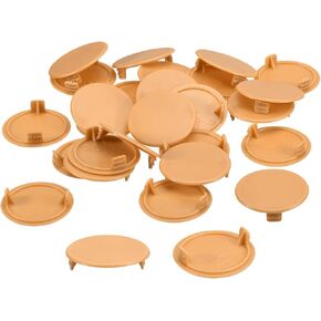 uxcell 50Pcs Hinge Hole Covers, 35mm(1 3/8") Dia Plastic Concealed Hole Cover Round Flush Type Caps for Furniture Cabinet Cupboard, Black