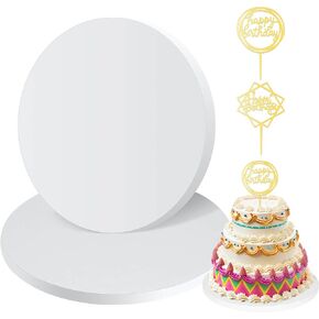 12 inch Cake Drum, 14 PCS 1/2" Thick Cake Boards 12 inch Round, White Cake Drums 12 inch, Sturdy 12 inch Cake Boards, Cake Decorating Supplies Card Board for Multi-Layer Cakes