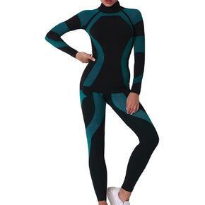 Inno Seamless Thermal Underwear for Women Pajama Set Sports Ski Warm Base Layer Set Winter Fall Cold Weather Top and Bottom