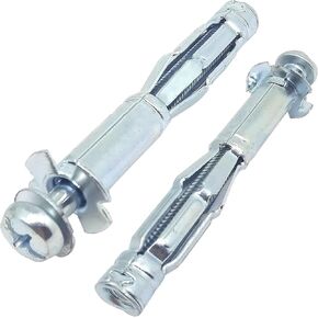 10 قطع من مرساة الحائط المجوفة شديدة التحمل، مجموعة متنوعة من براغي تثبيت الحائط المجوفة المعدنية المطلية بالزنك للجدران الجافة والجص (M8x65mm) in Kuwait