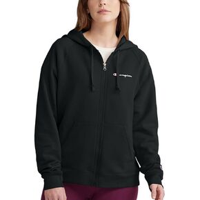 Champion Women's Poweblend Full Zip Hoodie, Left Chest Script