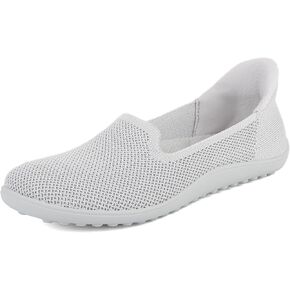 KBZone Women's Wide Toe Box Slip on Flats Shoes Comfortable Round Toe Mesh Loafers Walking Shoes