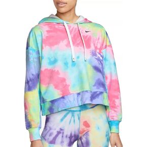 Nike Get Fit Women's French Terry Tie-Dye Training Hoodie (Arctic Punch, Small)