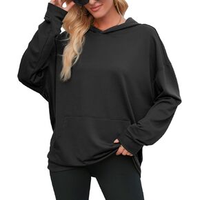 Womens Oversized Hoodies Long Sleeve Sweatshirts Drop Shoulder Pullover Shirts Top Fall Outfits with Pocket
