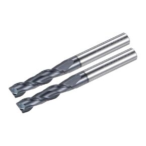 uxcell 2pcs End Mill 5/16" x 1-1/4" 2 Flutes Spiral Helical Groove Tungsten Steel Straight Shank CNC Milling Bits for Aluminum Steel Cutting Metalworking