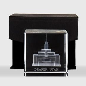 ديكور مكتب Ringmasters Crystal Cube LDS Temple أوزان الورق لمكتب المكتب | ديكور المنزل المسيحي، (دريبر يوتا)