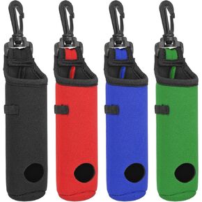 PATIKIL Golf Ball Carry Bag, 4Pack Golf Tee Holder Pouch Portable Neoprene Golf Ball Holder with Clip for Men and Women Storage Gifts, 4 Color