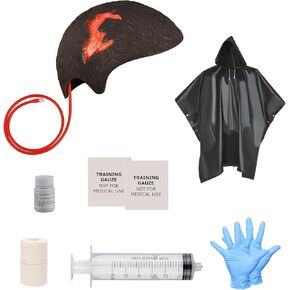 Wearable Head Wound Care Kit,Stop The Bleed Training Kit for Medical Students,First Aid,Wound Training and Medical Classes - Black