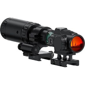 Feyachi M57 1.5X - 5X Magnifier Combo Kit with V90 2 MOA Red Dot Sight, 1 x 25mm Red Dot and Magnifier Combo Built-in Flip Mount Absolute Co-Witness