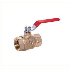 EZ-Fluid Heavy Duty 1/2" NPT Female Threaded IPS Brass Ball Valve Full Port Water Stop Shut Off, LF,Quarter Turn,Red Handle (1-Pack)