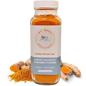Mt.Meru Medicines Finest Lakadong Turmeric/Haldi Powder, Non-GMO, Third-Party Tested for Heavy Metals and Curcumin Content, Hand-Picked, Sun-Dried and Stone-Ground (100g/3.53oz)