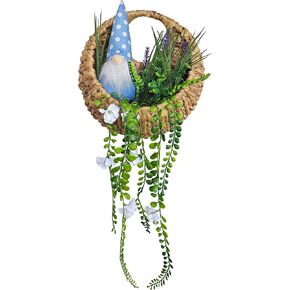 22inch Artificial Handing Plants for Wall Art Decor,Greenery Wall Decorations,Ivys Succulents Greenerys with Flower Baskets for Home,Farmhouse,Indoor,Porch,Room,Garden Decoration