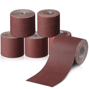 5 Rolls 3" Wide Emery Cloth Roll Abrasive Sandpaper Assortment Pack 80 150 240 320 400 Grits Sandpaper for Metal Wood Polishing(100 Feet, Each Roll 20 Feet)