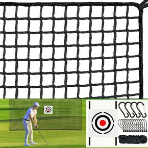 Golf Practice Net - Golf Hitting Net with Target Cloth as Ball Batting Net for Outdoor & Indoor, Heavy Duty Nylon Sports Barrier Netting as Soccer