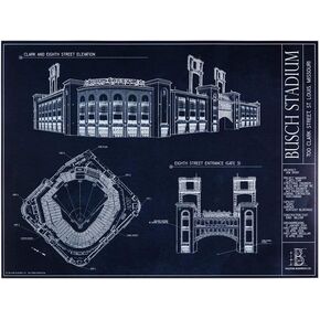 Busch Stadium Blueprint Print