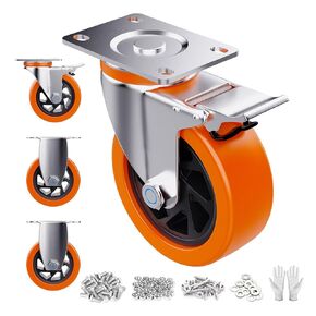 Caster Wheels,4 Inch Caster Wheels,Casters Set of 4 Heavy Duty,Castor Wheels Hold 1200 Lbs,Swivel Casters with Dual Locking Brakes,Wheels for Carts Heavy Duty