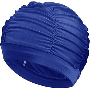 IECCP Swim Cap for Women Adult Waterproof Comfortable Fit Pleated Swimming Caps for Long Hair in Summer for Ladies