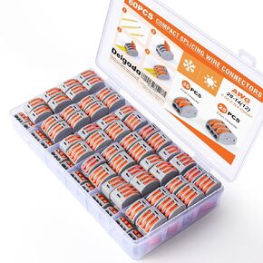 Delgada 140pcs Wire Connectors Nuts- Assorted Pack with 2/3/4/5 Port Compact Quick Splicing Electrical Connectors for Stranded, Solid, and Flexible Wires - Wiring Terminals