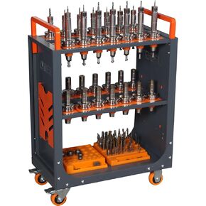 Mobile CNC Tool Storage Cart, CNC Tool Holder Utility Carts with Wheels, CNC Trolley is Suitable for Warehouses Storehouse Factory Garage