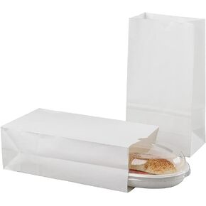 Restaurantware Bag Tek 2 LB Disposable Lunch Bags 100 Sturdy Take Out Bags - Flat Bottom Great For Restaurants Cafes And Bakeries Pink And White Paper Popcorn Bags Versatile For Grocery