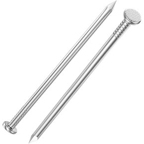 4 inch Hardware Nails, (125pcs) 3 lbs Stainless Steel Nails, Nails for Hanging Pictures, Long Nails, Wall Nails, Wood Nails