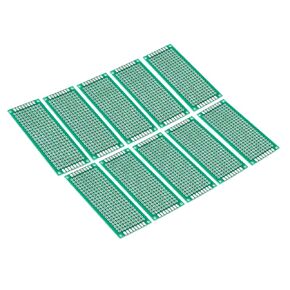 PATIKIL 2.8" x 1.2" PCB Board Circuit, 20 Pcs Prototype Perfboard Solder Boards for DIY Soldering and Electronic Project Circuit Boards Solderable Breadboard, Green