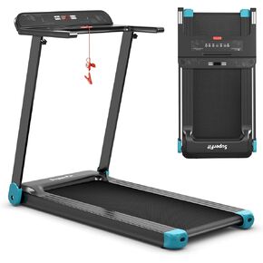 GYMAX Folding Treadmill, Smart APP Control Running Machine, LED Monitor & Adjustable Device Holder, Portable Treadmill for Home Gym Small Apartment