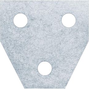 3 Hole Tee Gusset Plate for 1-5/8" Strut Channel, Accept 1/2" Bolt, Flat Plate Fittings, Thickness 5.6mm, Electrogalvanized, 6 Pcs