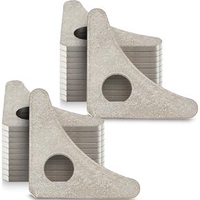 20 Pcs 1 Hole Steel Gusset 1 7/8"x 1 7/8" Tall - 1/8" Thick Weld on Triangle Gusset Base Plate for Structural Support