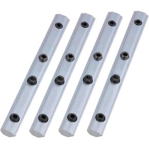 4-Pack 2020 Series Aluminum Profile Straight Line Connector,Length 3.9 Inch Bracket Fastener with M5 Screw,for T Slot 6mm Aluminum Extrusion Profile Connect Parts