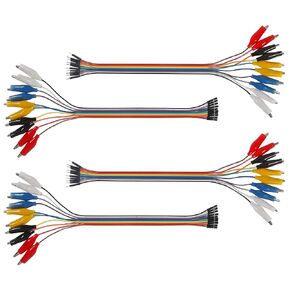 40PCS Alligator Clip to Male Jumper Wire Electrical Alligator Clip to Jump Wire Test Leads Jumper Wire Male to Alligator Clip Jumper Wire Female to Alligator Clip for Arduino(20cm)