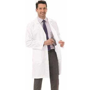 معطف مختبر Meta Labwear للرجال 1963 مقاس 38 بوصة، 50 طويل أبيض