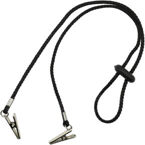 Adjustable Napkin Clip, 2Pcs Black Adjustable Bib Holder Clips Napkin Holders Napkin Clip, Neck Chain for Adult Napkin Holders Kitchen Accessories