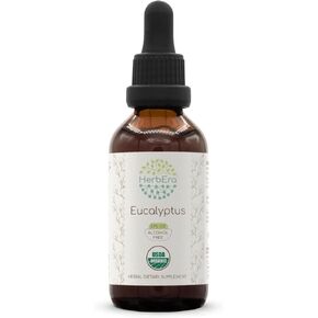 Eucalyptus B60 USDA Organic Tincture | Alcohol-Free Extract, High-Potency Herbal Drops | Certified Organic Eucalyptus (Eucalyptus globulus) Dried Leaf (2 oz)