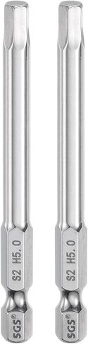 HARFINGTON 2pcs Hex Head Wrench Drill Bit 6mm (H6) Metric 1/4" Hex Shank 100mm (4") Long Magnetic S2 Steel Screwdriver Bits Industrial Grade Hexagon Flat Tip Drill Bits for Screws in Saudi Arabia