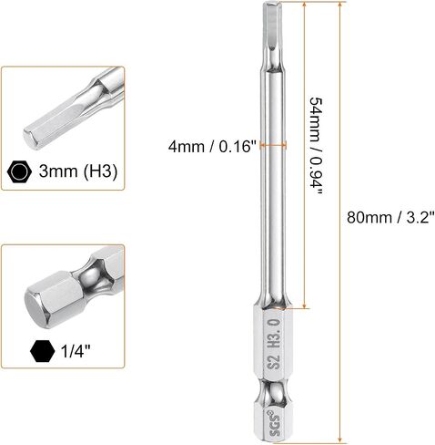 HARFINGTON 2pcs Hex Head Wrench Drill Bit 6mm (H6) Metric 1/4" Hex Shank 100mm (4") Long Magnetic S2 Steel Screwdriver Bits Industrial Grade Hexagon Flat Tip Drill Bits for Screws in Saudi Arabia