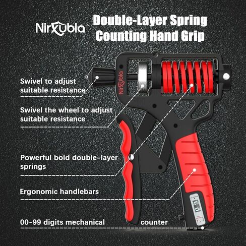 Hand Grip Strengthener with Mechanical Counter Adjustable Resistance 11LBS-265LBS Double Spring Hand Gripper No Slip Heavy-Duty Hand Grip Strengthener,Wrist & Forearm Hand Exerciser in Saudi Arabia