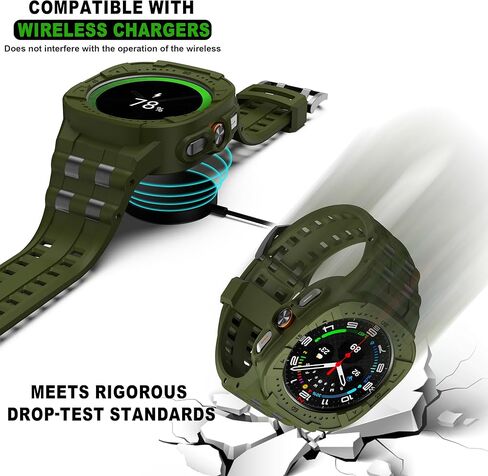 سوار ساعة متوافق مع ساعة سامسونج جالاكسي 7 الترا 47 ملم مع حافظة، سوار متين لساعة جالاكسي الترا مع حافظة واقية in Kuwait