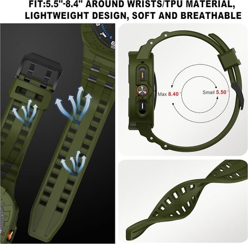 سوار ساعة متوافق مع ساعة سامسونج جالاكسي 7 الترا 47 ملم مع حافظة، سوار متين لساعة جالاكسي الترا مع حافظة واقية in Kuwait