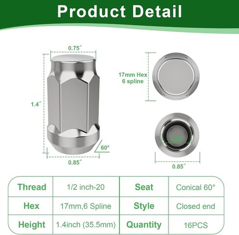 Golf Cart Wheel Lug Nut Kit for EZGO & Club Car Golf Carts Lug Nuts, Size 1/2''-20, 16 Pieces Black in Saudi Arabia