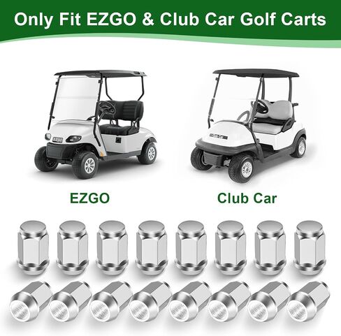 Golf Cart Wheel Lug Nut Kit for EZGO & Club Car Golf Carts Lug Nuts, Size 1/2''-20, 16 Pieces Black in Saudi Arabia