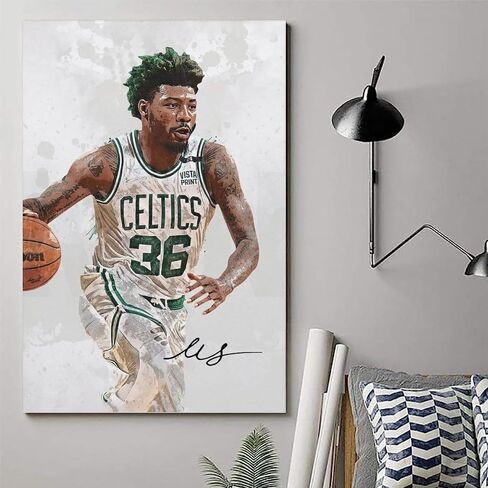 Basketball Star Jayson Tatum Signed Poster Watercolor Art Decorative Painting Canvas Wall Art Living Room Aesthetic Posters For Boys Bedroom Teens Room. Unframe-style-8, 12x18inch(30x45cm) in Saudi Arabia