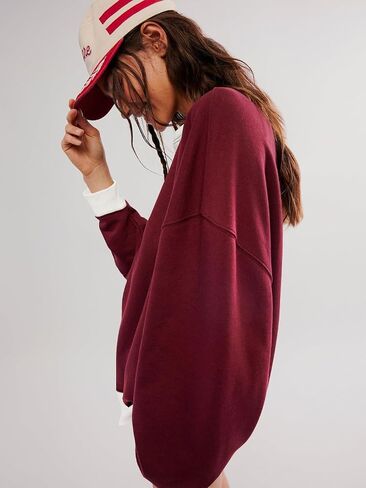Women's Oversized Sweatshirt Casual Crewneck Shirt Long Sleeve Color block Pullover Tunic Tops in Kuwait