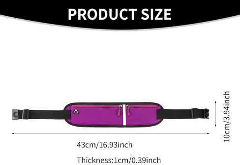 Running Belt, Running Belt for Phone, Flip Belt Large Capacity Running Belt with Adjustable Strap, Fanny Packs for Women Men Cross Body, with Zipper, for Running and Outdoor Activities(Purple) in Saudi Arabia